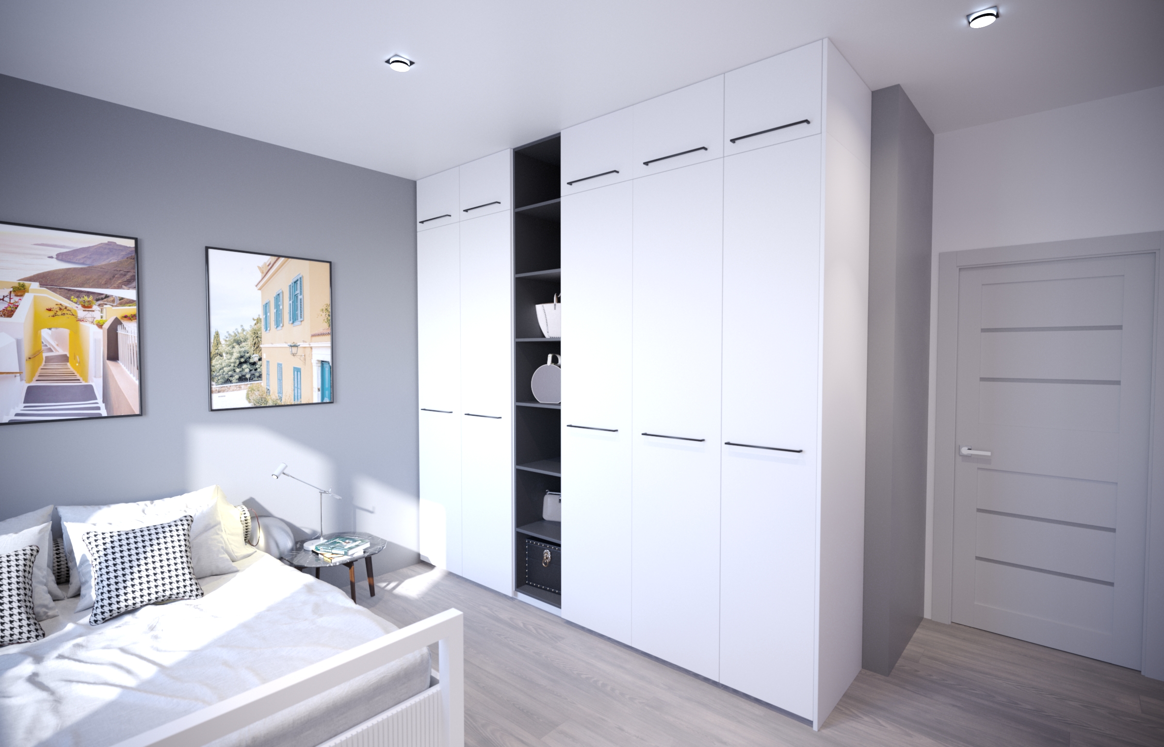 Sharp White Kitchen with Minimalist Style 