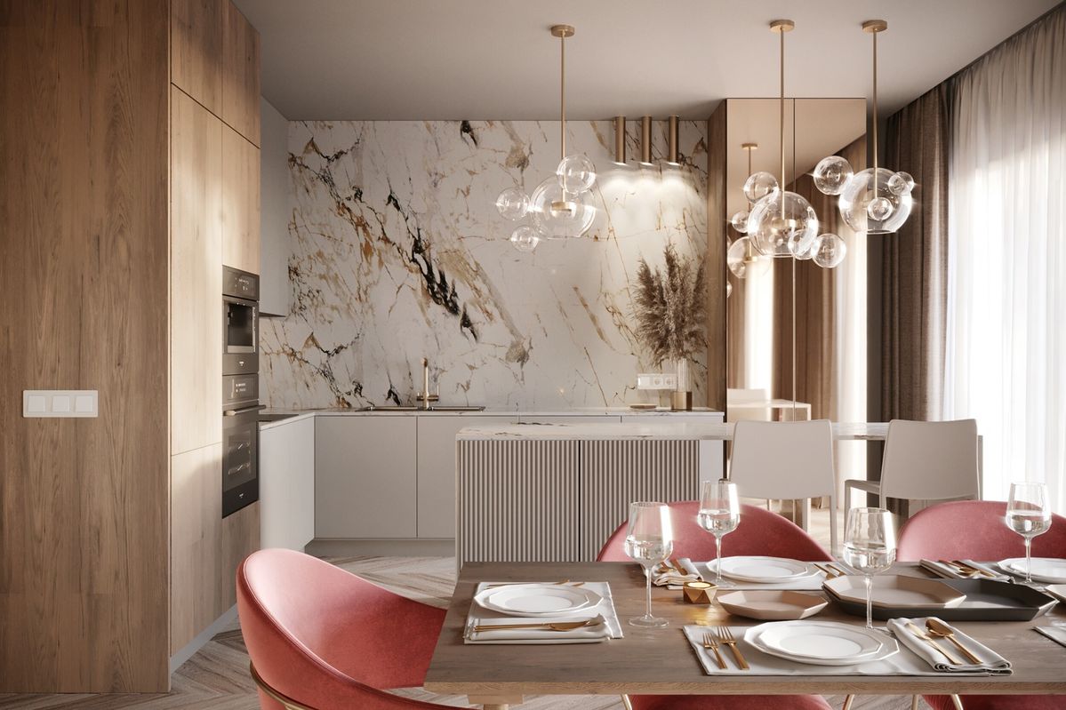 Sharp White Kitchen with Minimalist Style 