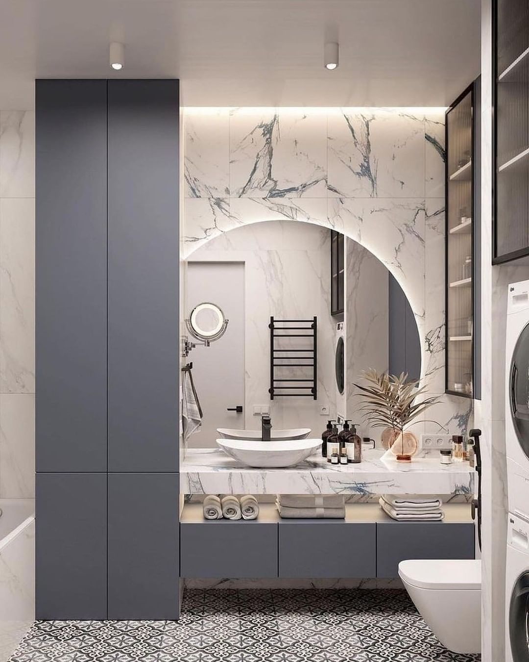 Contemporary White & Gray Inset Kitchen
