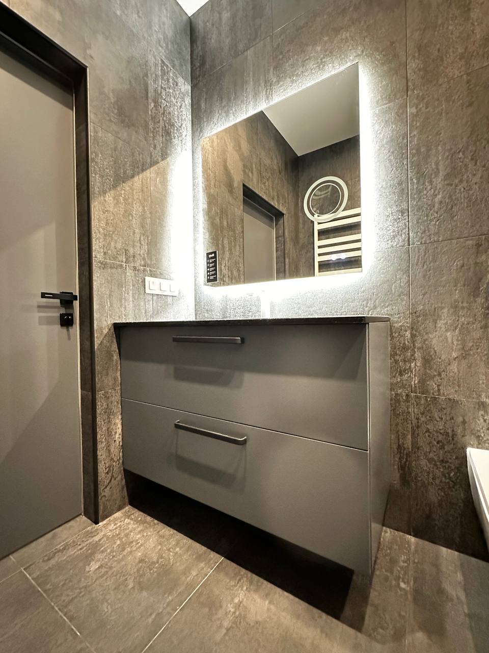 Contemporary White & Gray Inset Kitchen